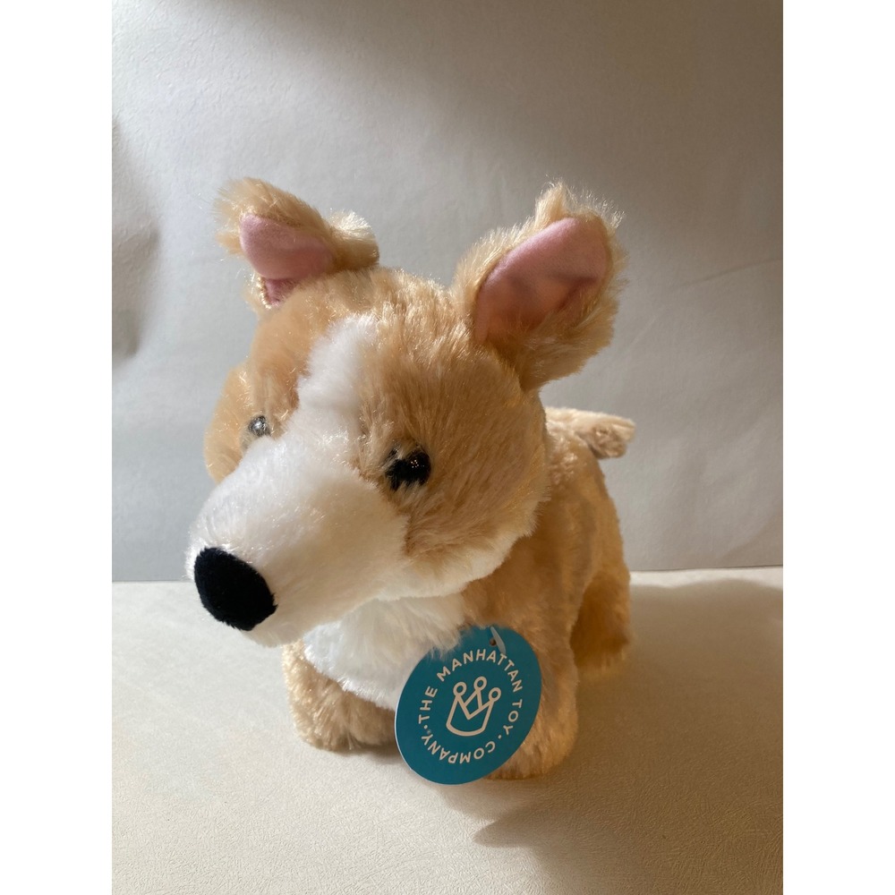 Manhattan Toy Company Corgi Plush Stuffed Animal Tan White Dog 8 Inch NWT